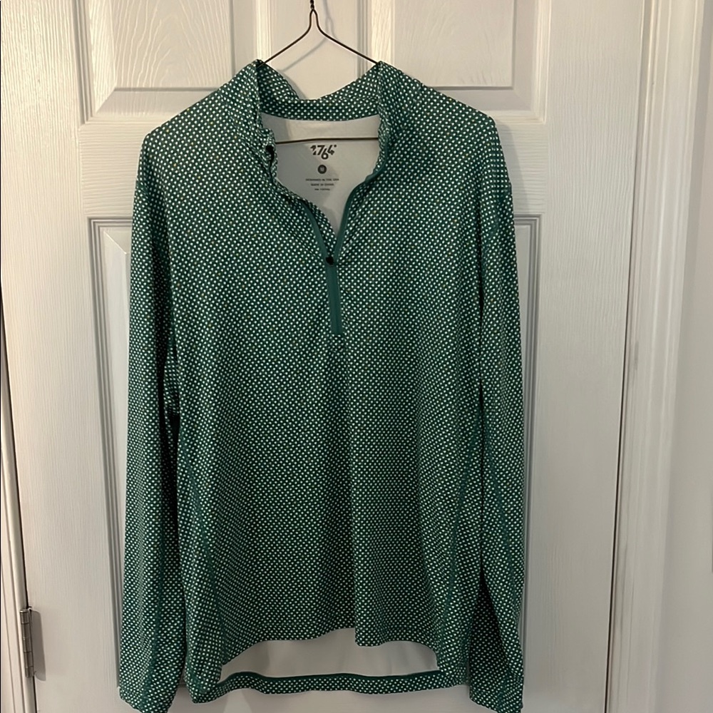 1764 Men’s Green Quarter Zip Pullover Long Sleeve